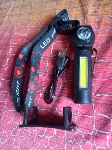 Customer photo review of Multifunctional 2-in-1 LED Flashlight & Headlamp