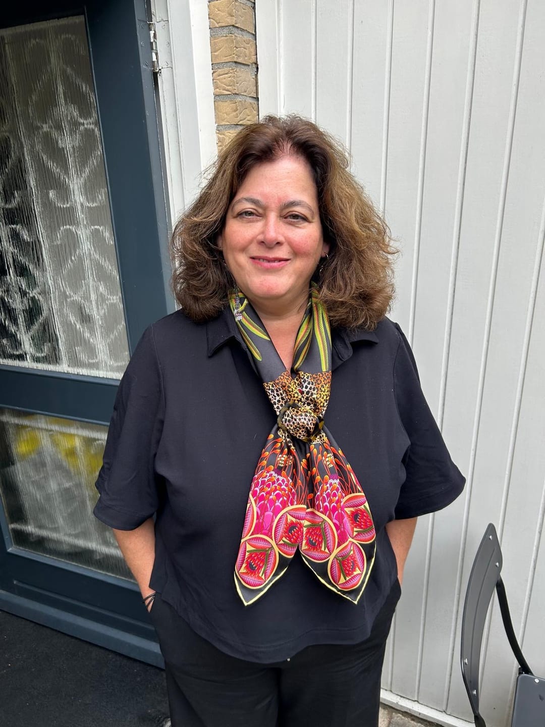 Customer photo review of Brand New Bellezza Black & Sage Leopard Safari Double Faced Silk Scarf DISPATCHED W/C 25th AUGUST