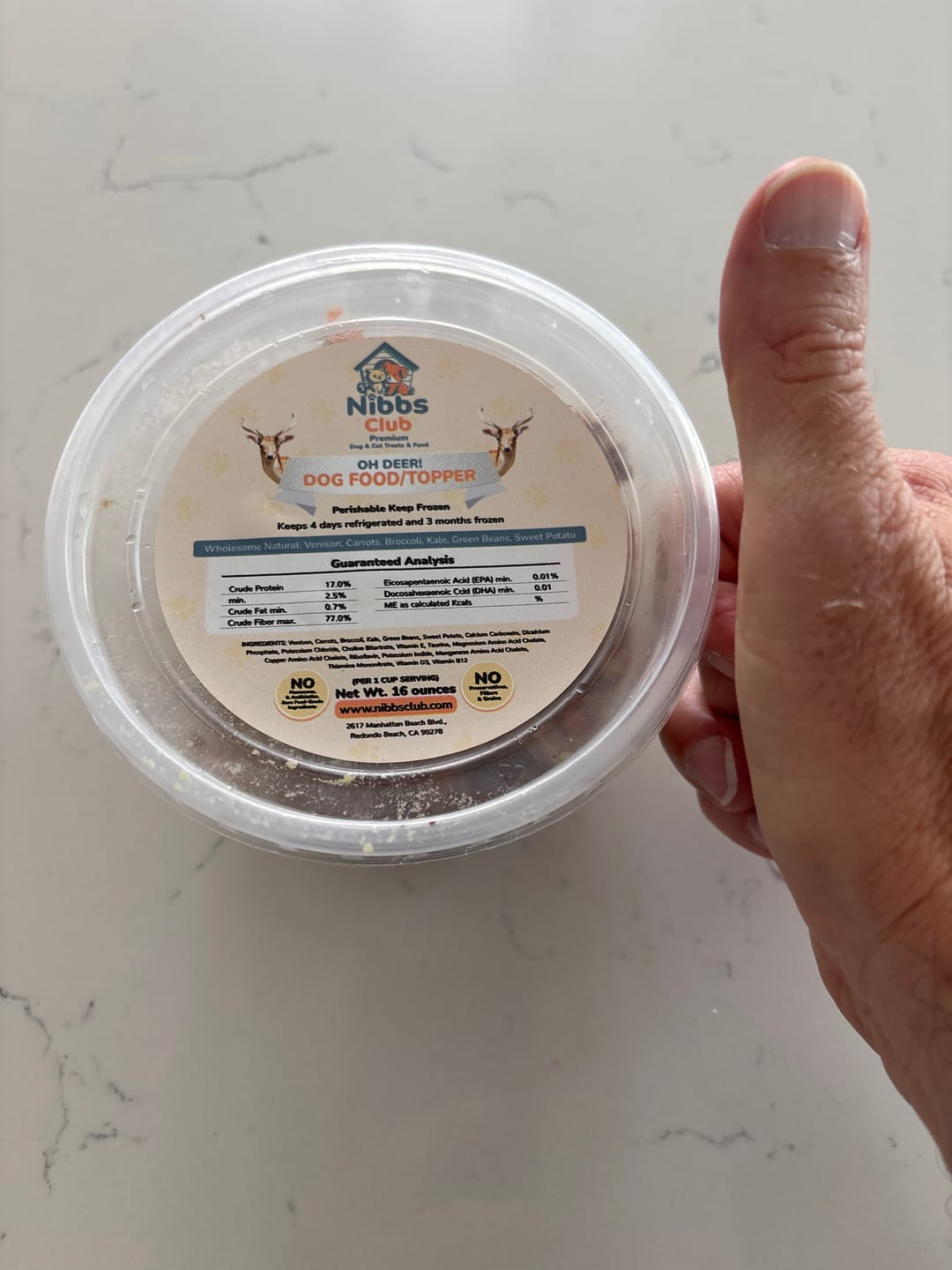 Customer photo review of Nice To MEAT You Dog Food or Food Topper
