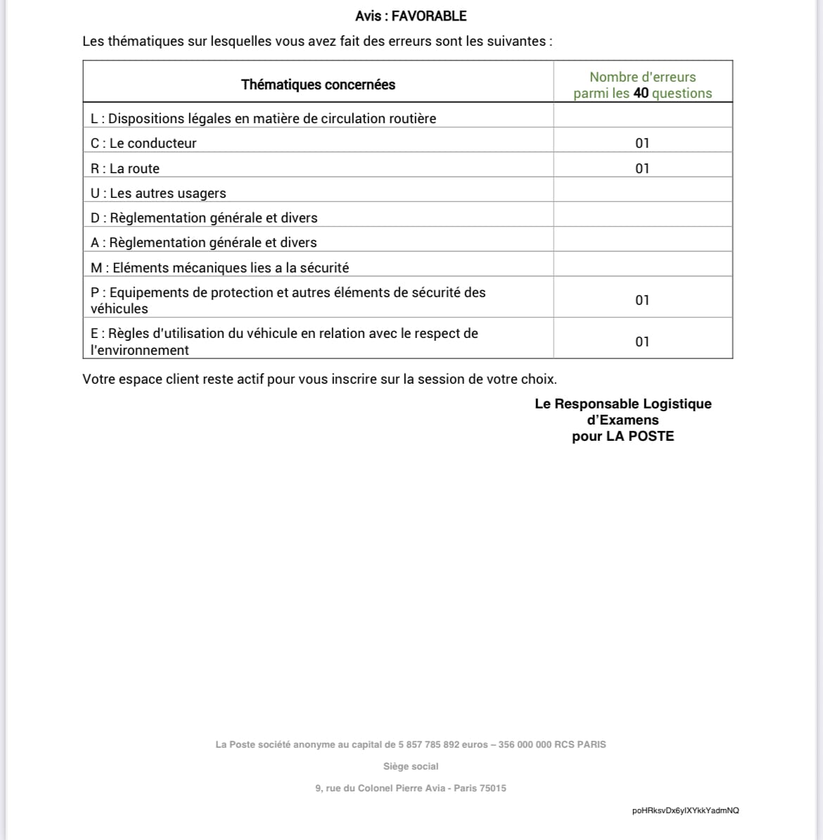 Customer photo review of ENTRAÎNEMENT AU CODE DE LA ROUTE POUR 20€