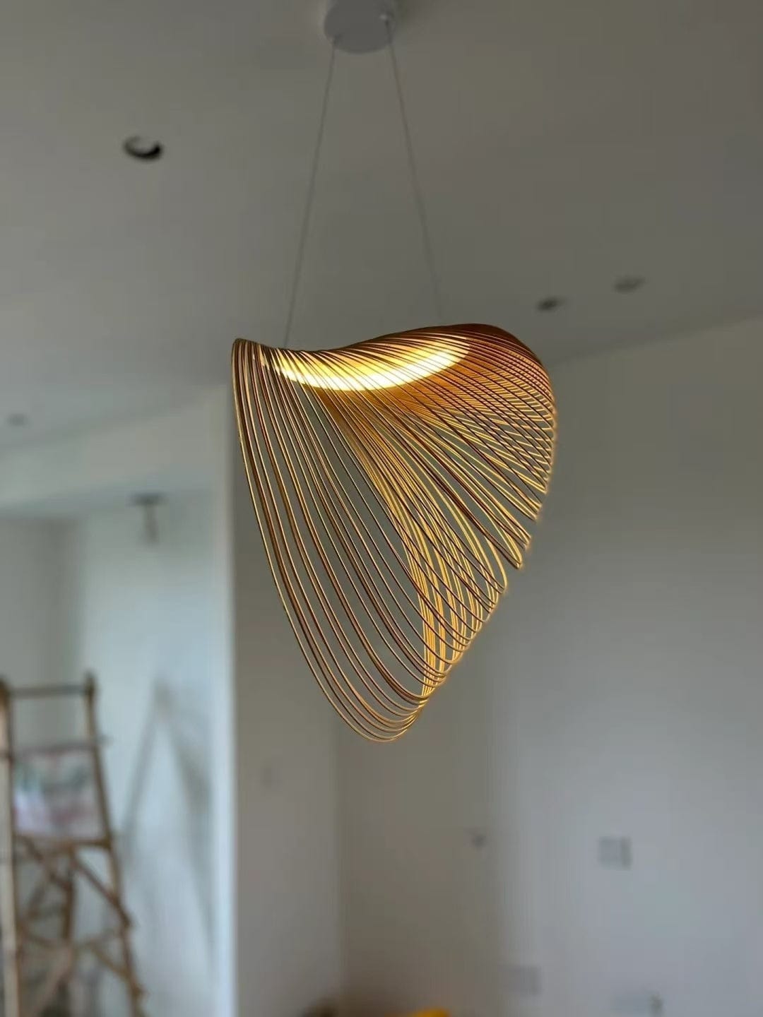 Customer photo review of Home Decor Wood Art LED Chandelier, Dimmable
