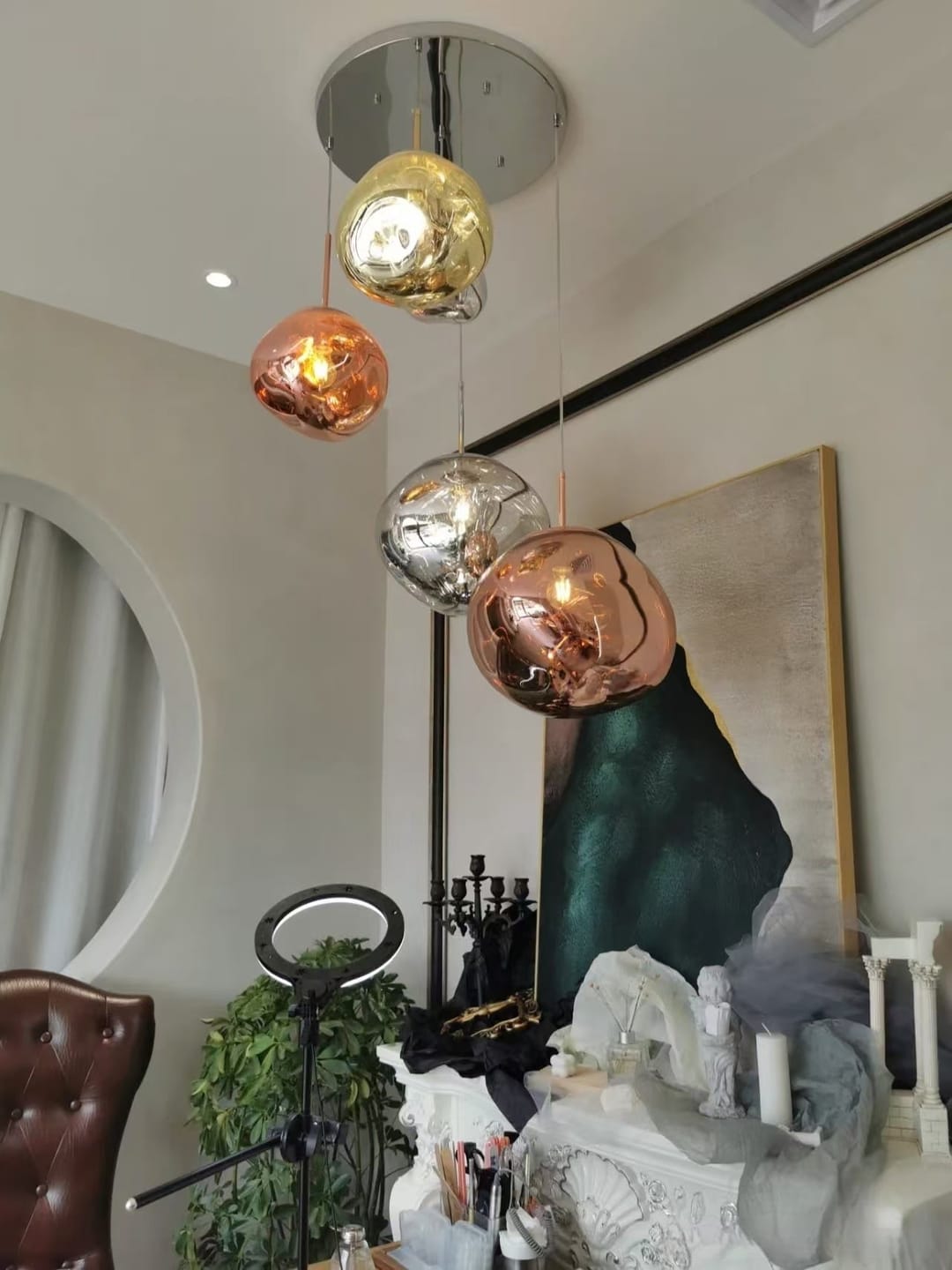 Customer photo review of Tambora Lava Pendant Light(MixedSizes), Bulb Version