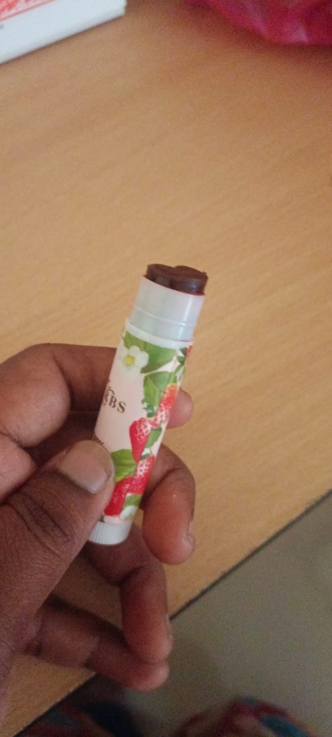 Customer photo review of Lip Balm With Tint Strawberry