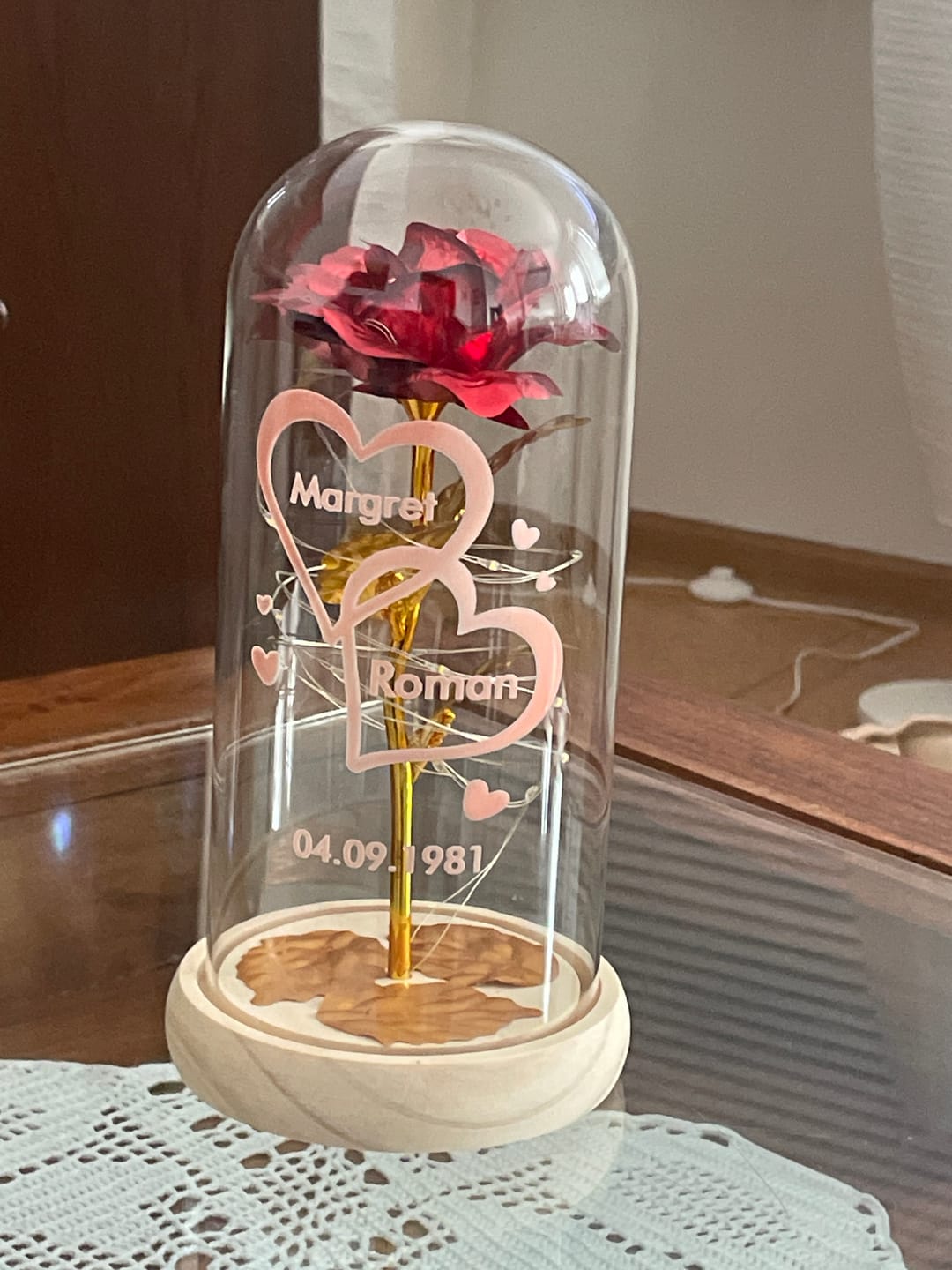 Customer photo review of Ich liebe dich - Paar-Goldene Rose