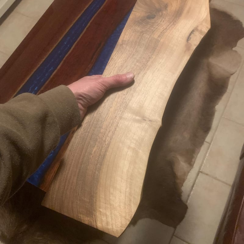 Customer photo review of Raw Edge Oak Wall Shelf