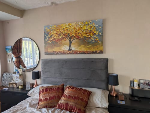Customer photo review of GOLD TREE SUNSET CANVAS