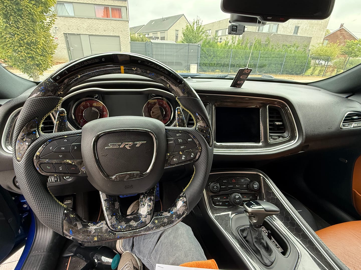 Customer photo review of [Complete/Heated] Customizable Carbon Fiber Steering Wheel | 2015-2023 Dodge Charger Challenger Durango