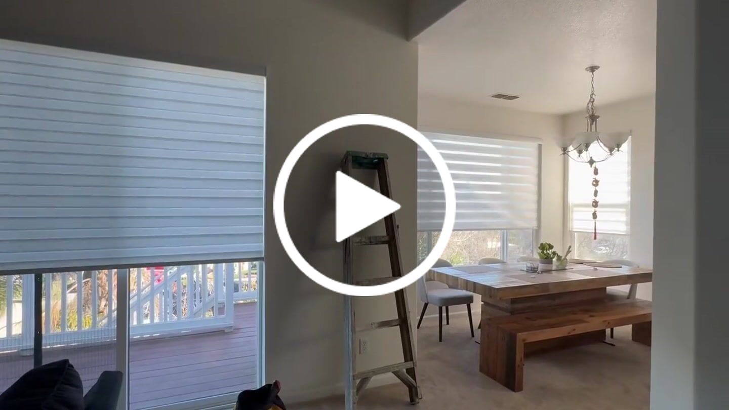 Customer video review of Bringnox Motorized Zebra Roller Blinds 100% Blackout