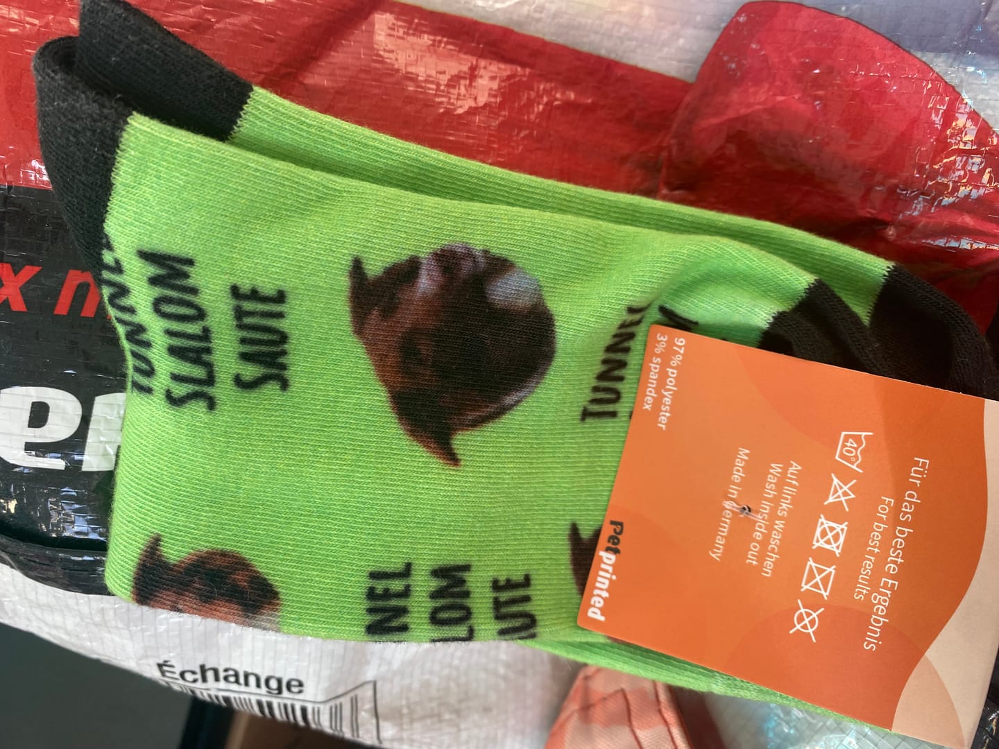 Customer photo review of Votre photo avec texte - Chaussettes personnalisées