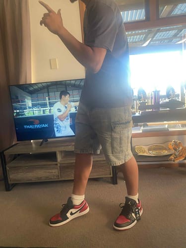 Customer photo review of Nike Air Jordan 1 Low 'Bred Toe'