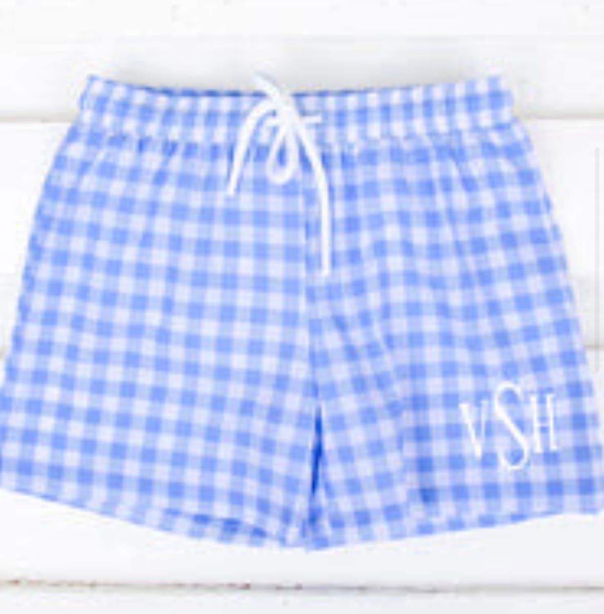 Customer photo review of Capri Blue Swim Trunks
