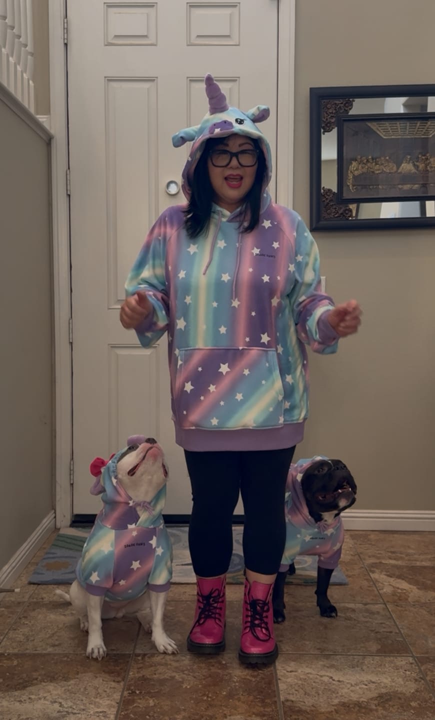 Customer photo review of Halloween Human Hoodie - Unicorn