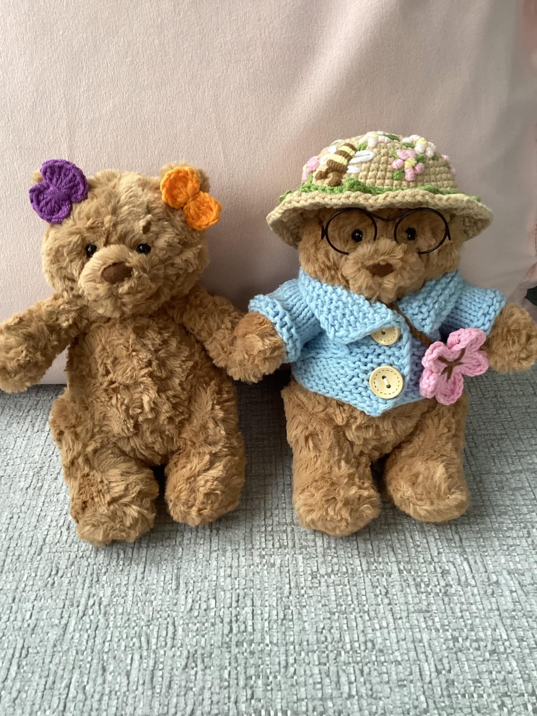 Customer photo review of Handmade Crochet Bow Tie for Jellycat Amuseable Peanuts – Unique & Adorable Accessory