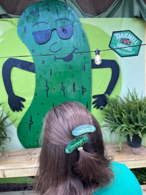 Customer photo review of Pickle Alligator Hair Clip Set