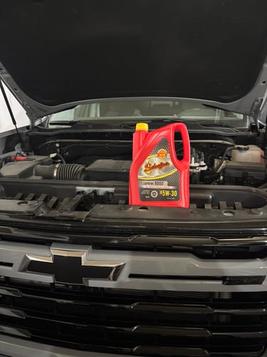 Customer photo review of Schaeffer's 9003D Supreme 9000 Full Synthetic Gasoline Engine Oil 5W-30 | (6) 1 Gallon Bottles