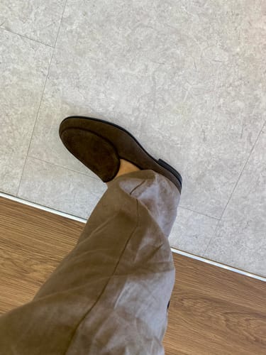 Customer photo review of Belgian Loafer - Brown Suede Leather
