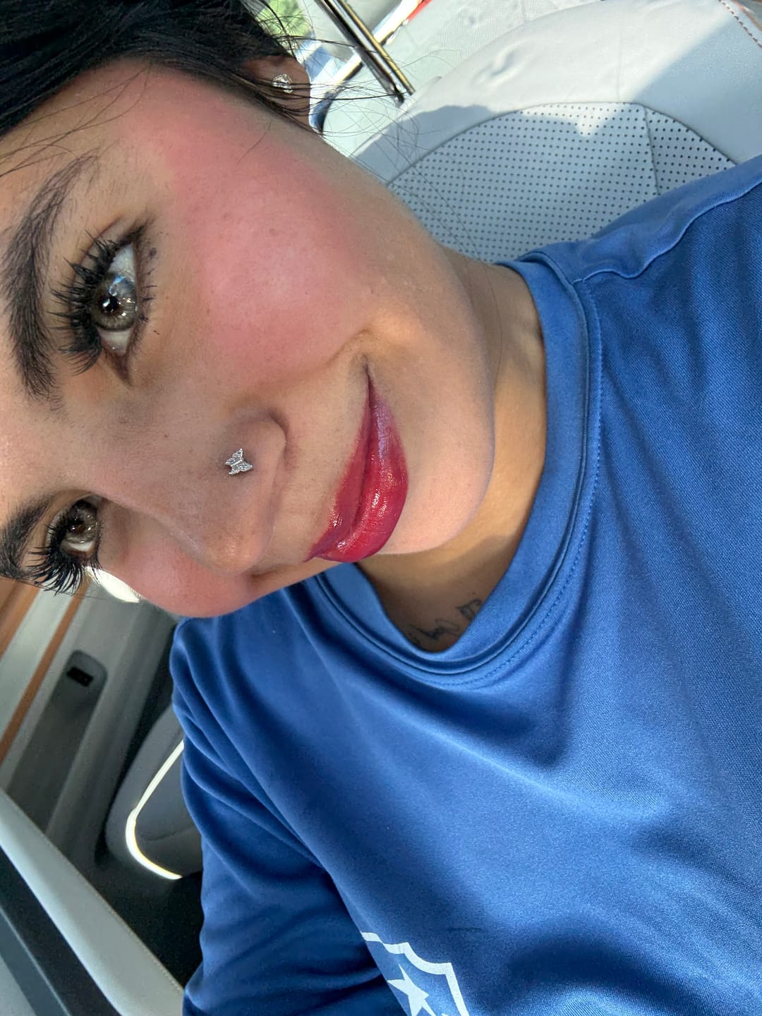 Customer photo review of Premium Candy Gray Prescription Colored Contact Lenses