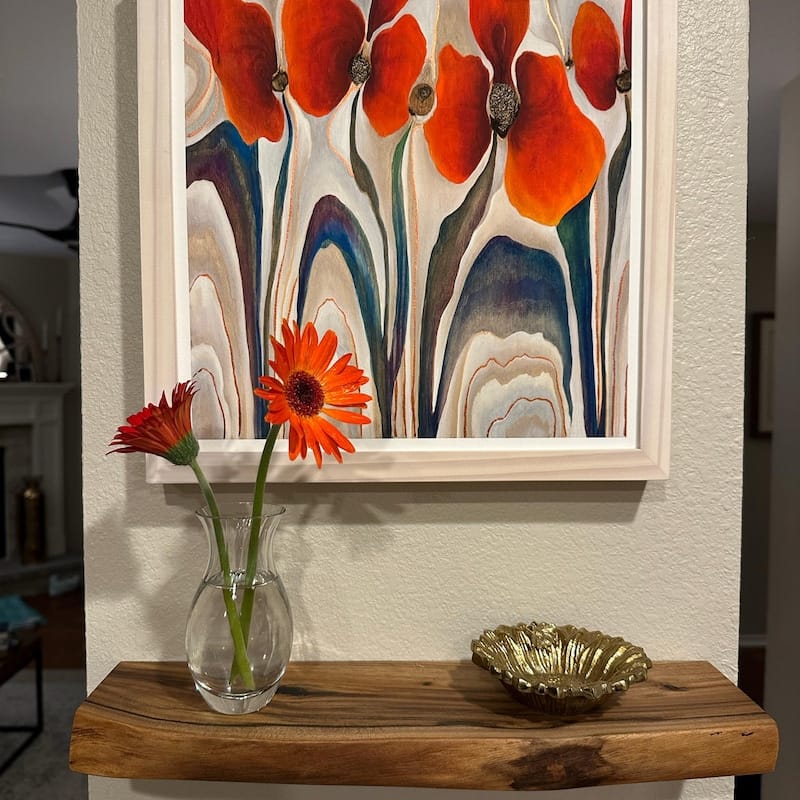 Customer photo review of Raw Edge Oak Wall Shelf