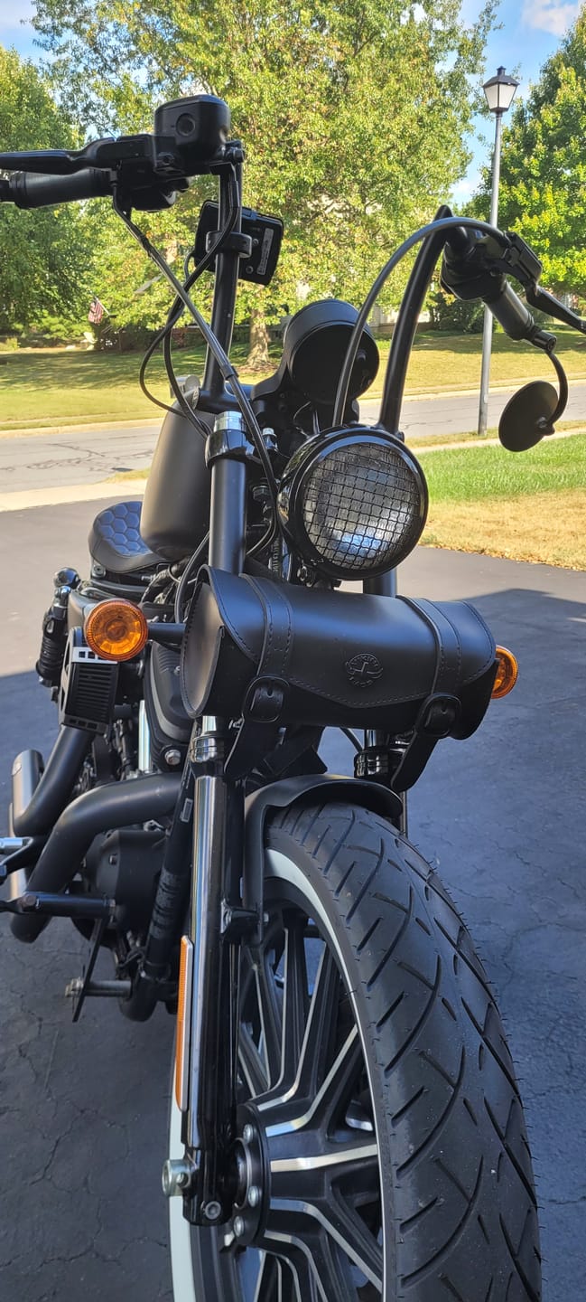 Customer photo review of 2L - Dark Age Plain Leather Motorcycle Tool Bag for Harley Davidson