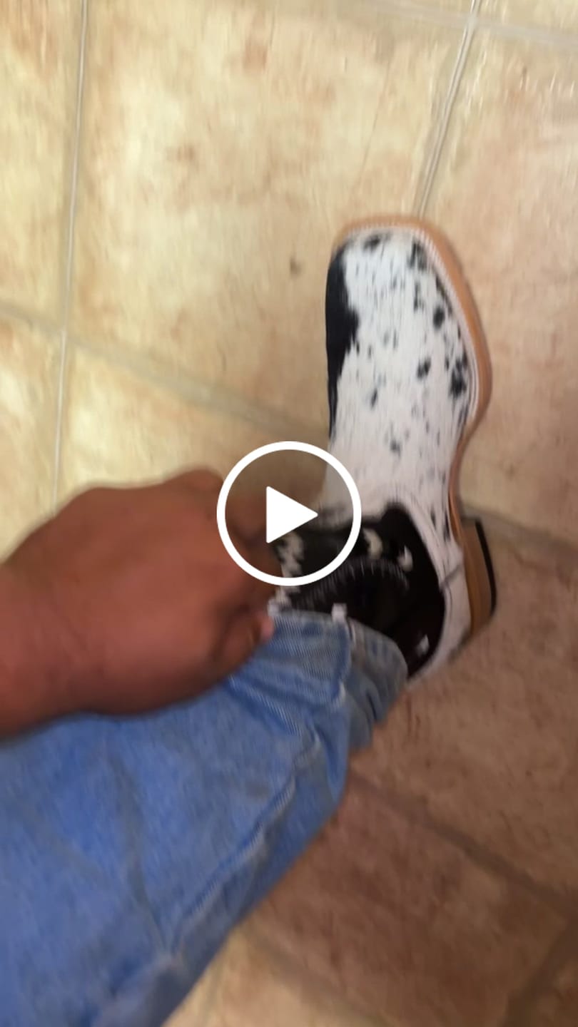 Customer video review of Genuine Cowhide Boots - Square Toe