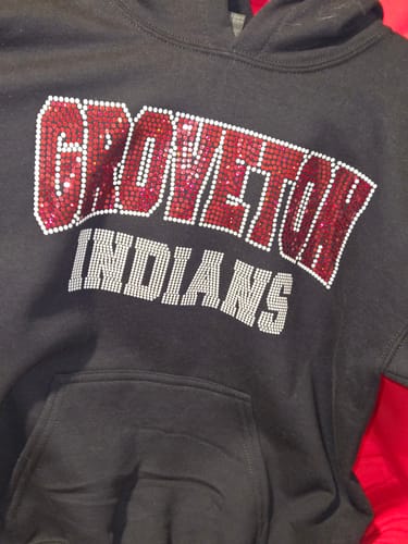 Customer photo review of Custom DOUBLE Line with Outline CURVED SPANGLE ( TWO TRANSFERS )