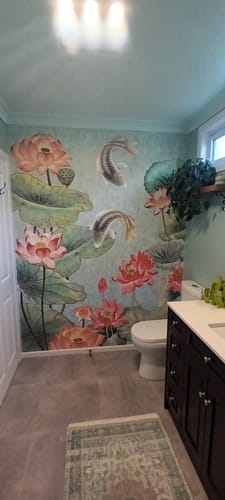 Customer photo review of Nara Koi - Custom Sized Wallpaper Mural (per m2)