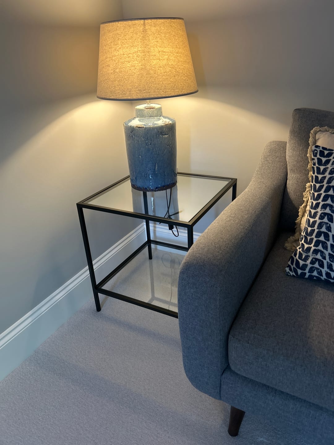 Customer photo review of Madison Glass Metal Side Table - Black