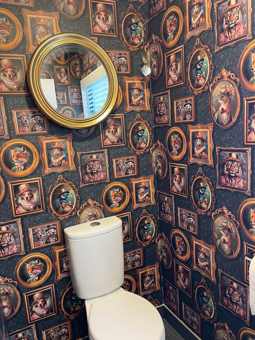 Customer photo review of Regal Beasts - Whimsical Animal Wallpaper - Charcoal