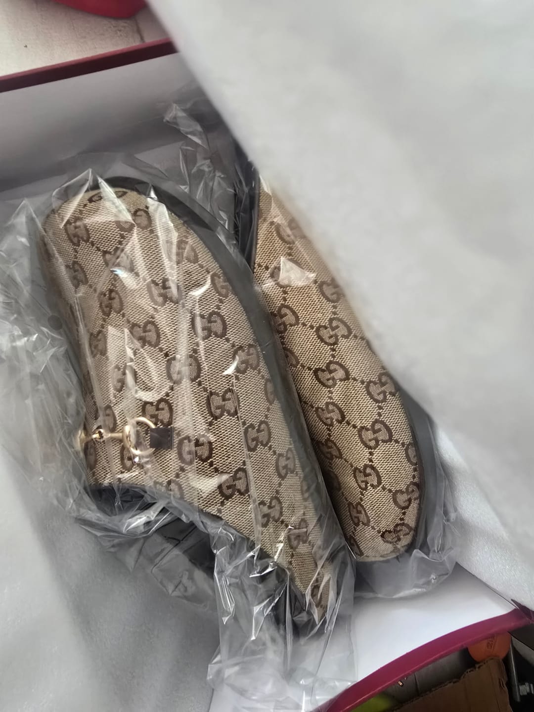Customer photo review of GC 25 Horsebit Mule Beige Ebony Monogram Canvas