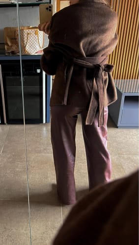 Customer photo review of Grace Elegant Women's Wool Coat with Fur Patchwork - Long Ladies Coat for Autumn & Spring