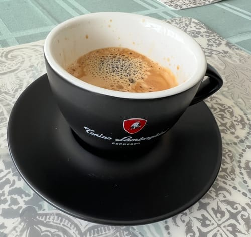 Customer photo review of Italian Coffee Cup and Saucer - Black Collection