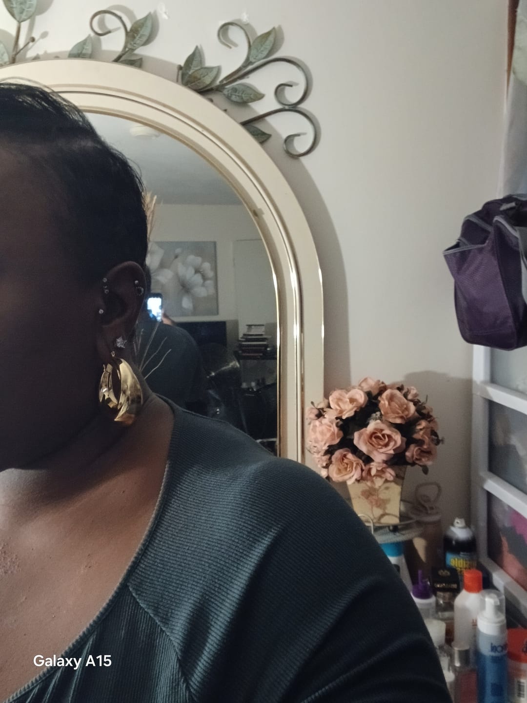 Customer photo review of Round Twisted Hoop Earrings