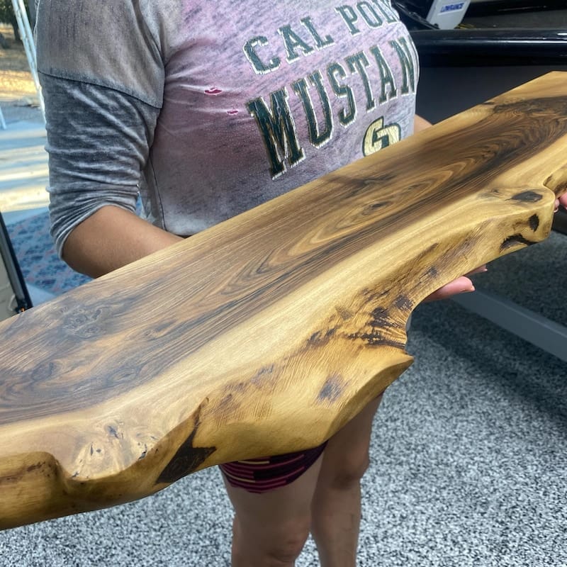 Customer photo review of Raw Edge Oak Wall Shelf