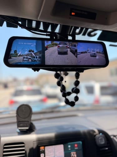 Customer photo review of WOLFBOX G900 TriPro Bumper Version 3 Channel Rearview Mirror Cam