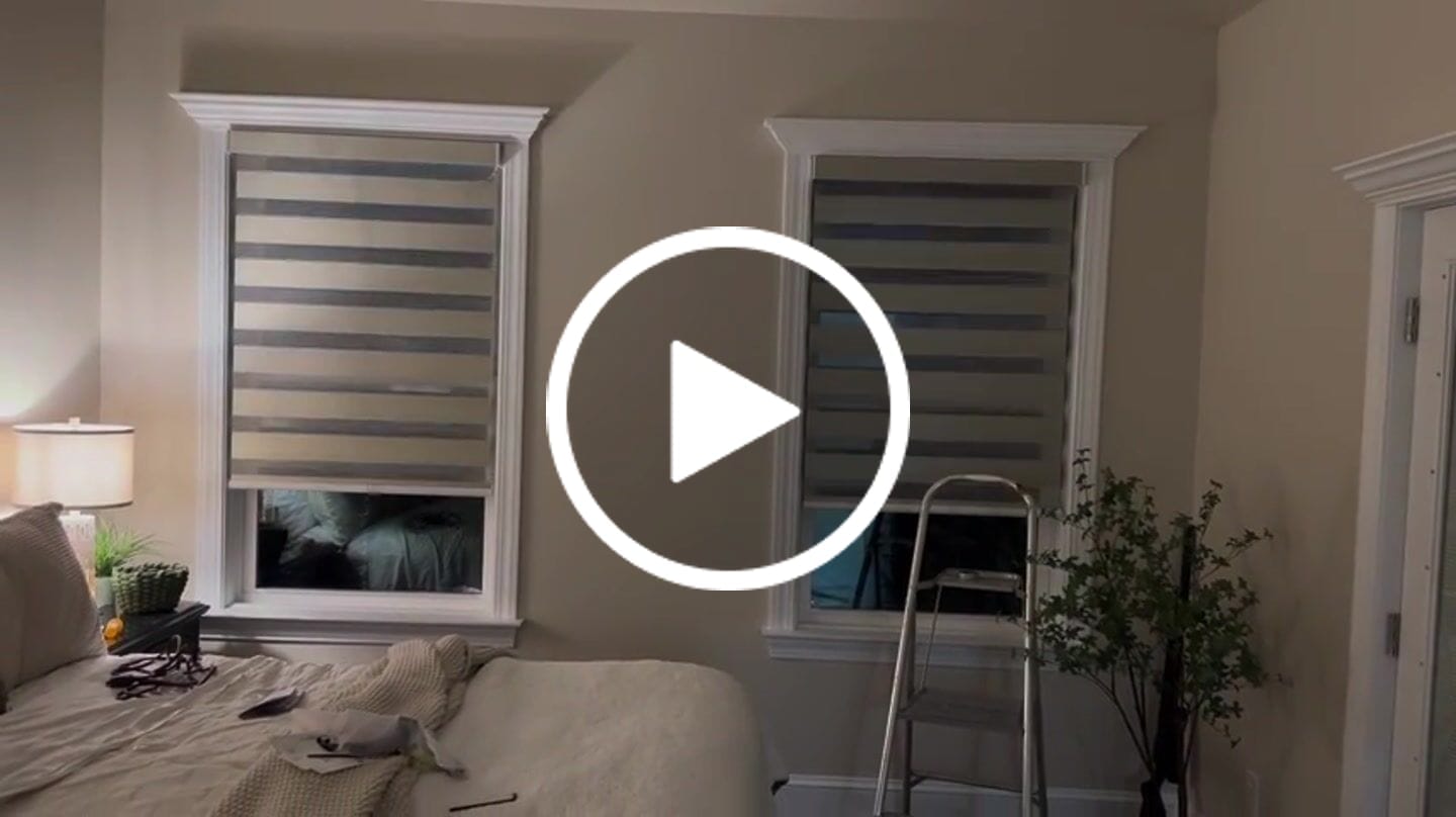 Customer video review of Bringnox Motorized Zebra Roller Blinds 100% Blackout