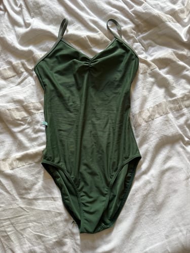 Customer photo review of Women's Haina Camisole leotard - Pine Green with Army Trim