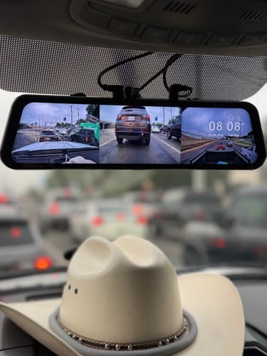 Customer photo review of WOLFBOX G900 TriPro Bumper Version 3 Channel Rearview Mirror Cam