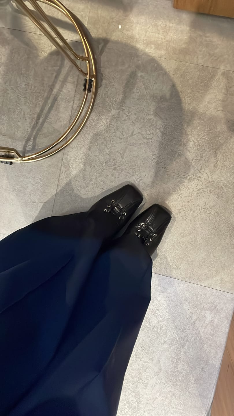 Customer photo review of Kaza 𝄢 Square Toe Lace-Up Flats