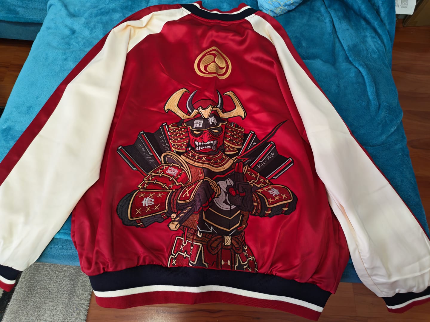 Customer photo review of Crimson Raijin Samurai Sukajan Jacket