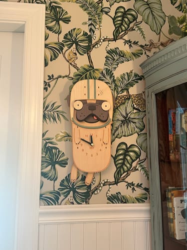 Customer photo review of Penny the Pug Pendulum Clock