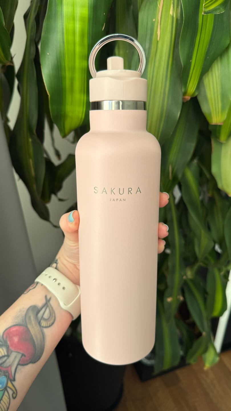 Customer photo review of Botella Térmica Sakura Acero Inoxidable 750 Ml Baby Pink