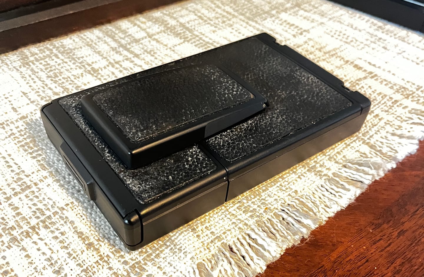 Customer photo review of SX-70/SLR-680 Black Leather Folding Camera Skins