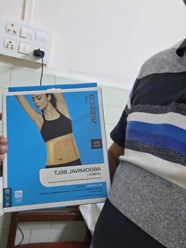 Customer photo review of Abdominal Belt (8") |Supports the Weak Abdominal Muscles to Relieve Pain (Beige)