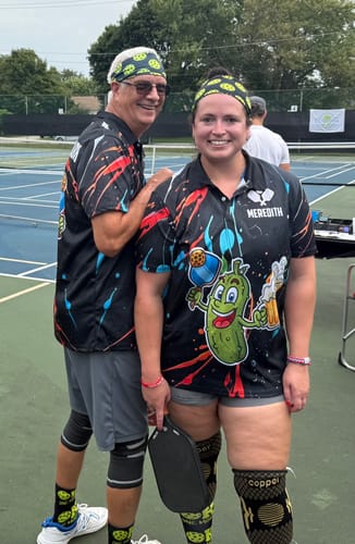 Customer photo review of Maxcorners 3D Multicolor Pickleball Personalized Unisex Shirt 5 (4 colors)