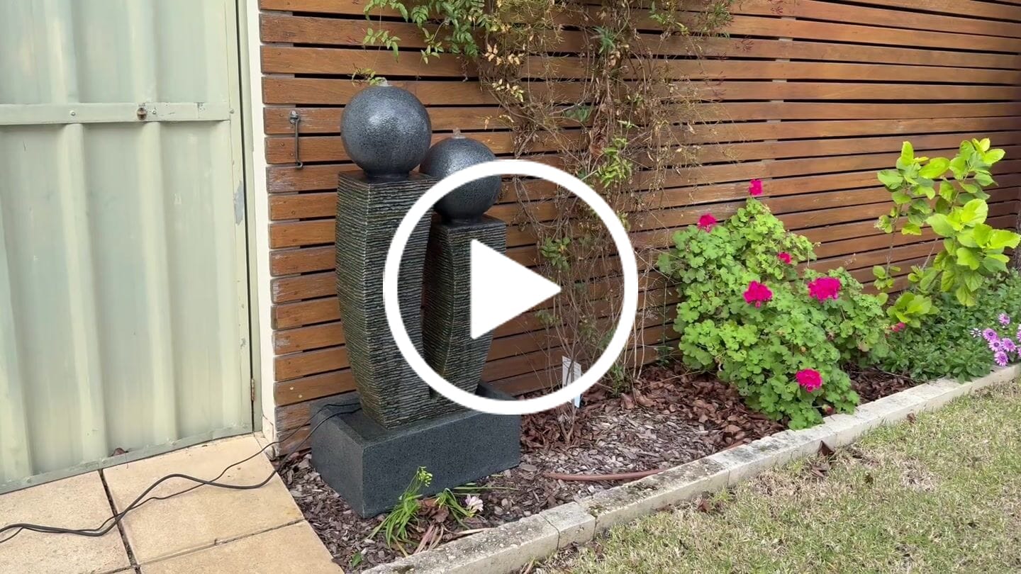 Customer video review of Tower Ball Duo Abstract Water Feature - Charcoal 107cm