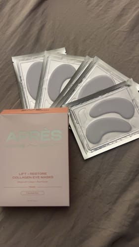Customer photo review of Lift + Restore Collagen Eye Masks