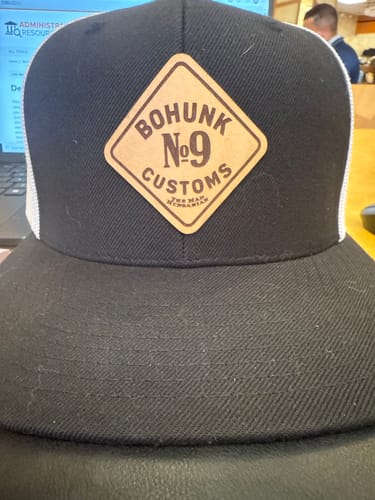 Customer photo review of Custom Wool Blend Flatbill Trucker Hat - Richardson 511