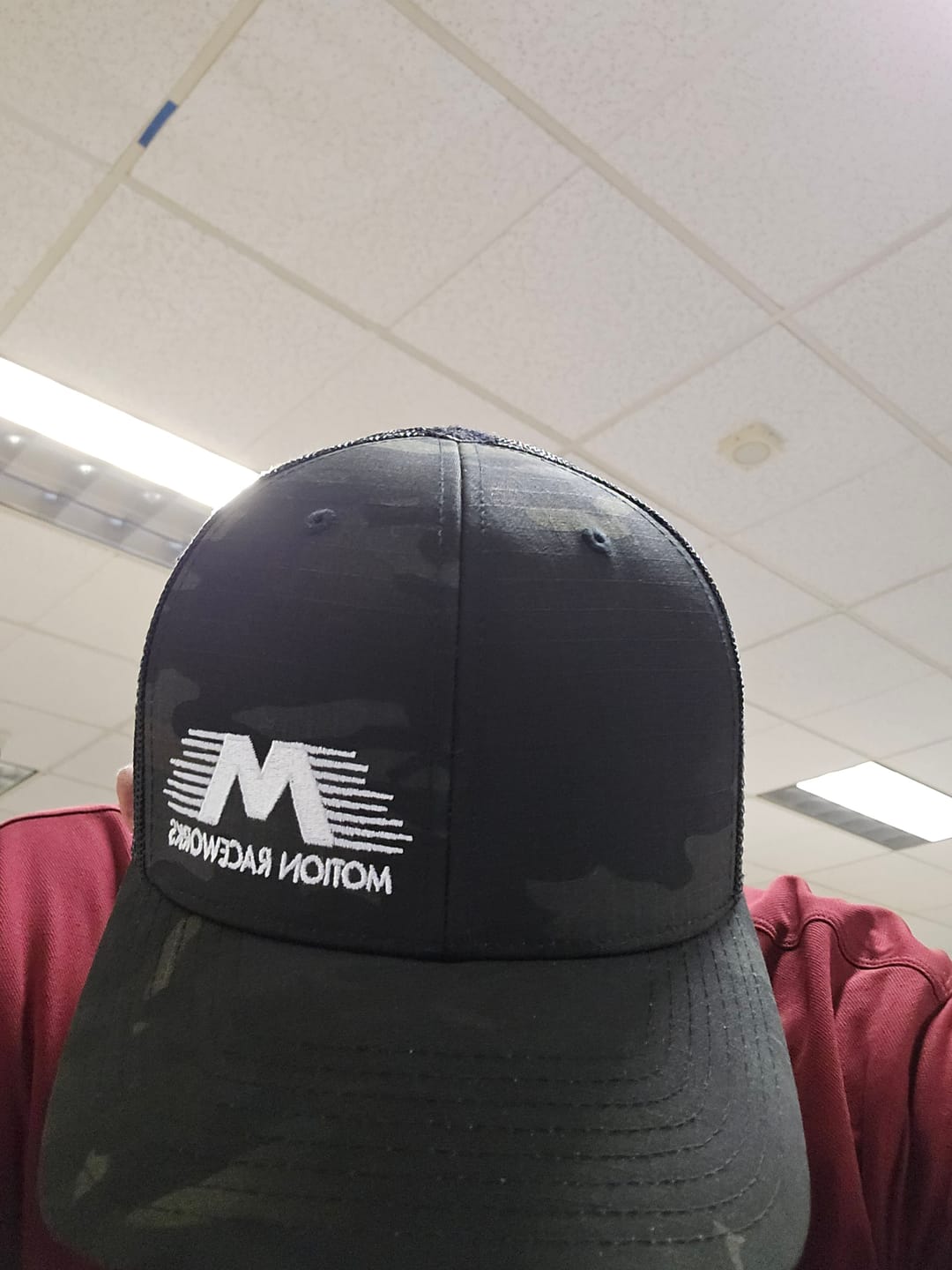 Customer photo review of Black Camo Flying M Snapback Hat