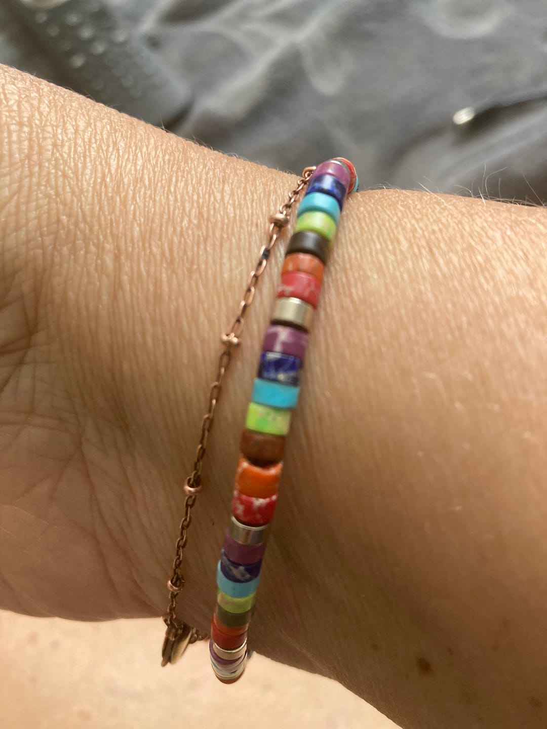 Customer photo review of 7 Chakren Energiearmband aus Jaspis
