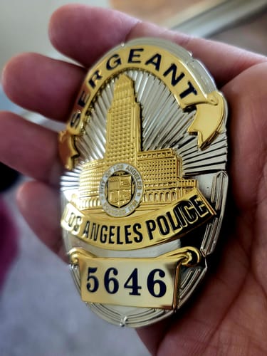 Customer photo review of LAPD Sergeant Los Angeles Police Badge Customizable Number